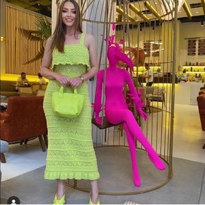 NWT ZARA Long Knit Lime Dress S Blogger’sFav
